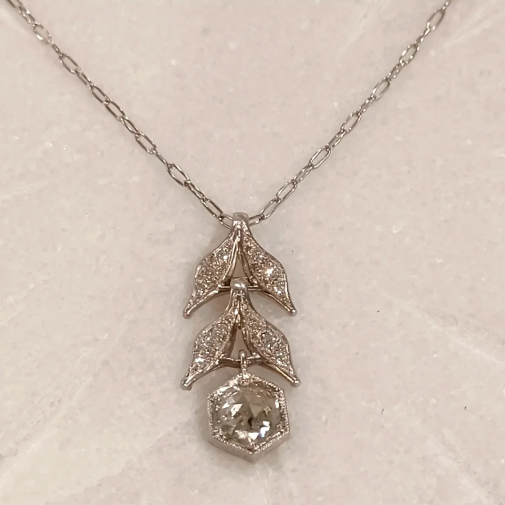 Cathy Waterman Platinum and Diamond Necklace - Picture 1 of 5